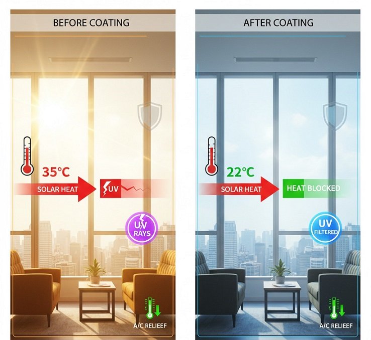 airport sun light heat protection uae coating services